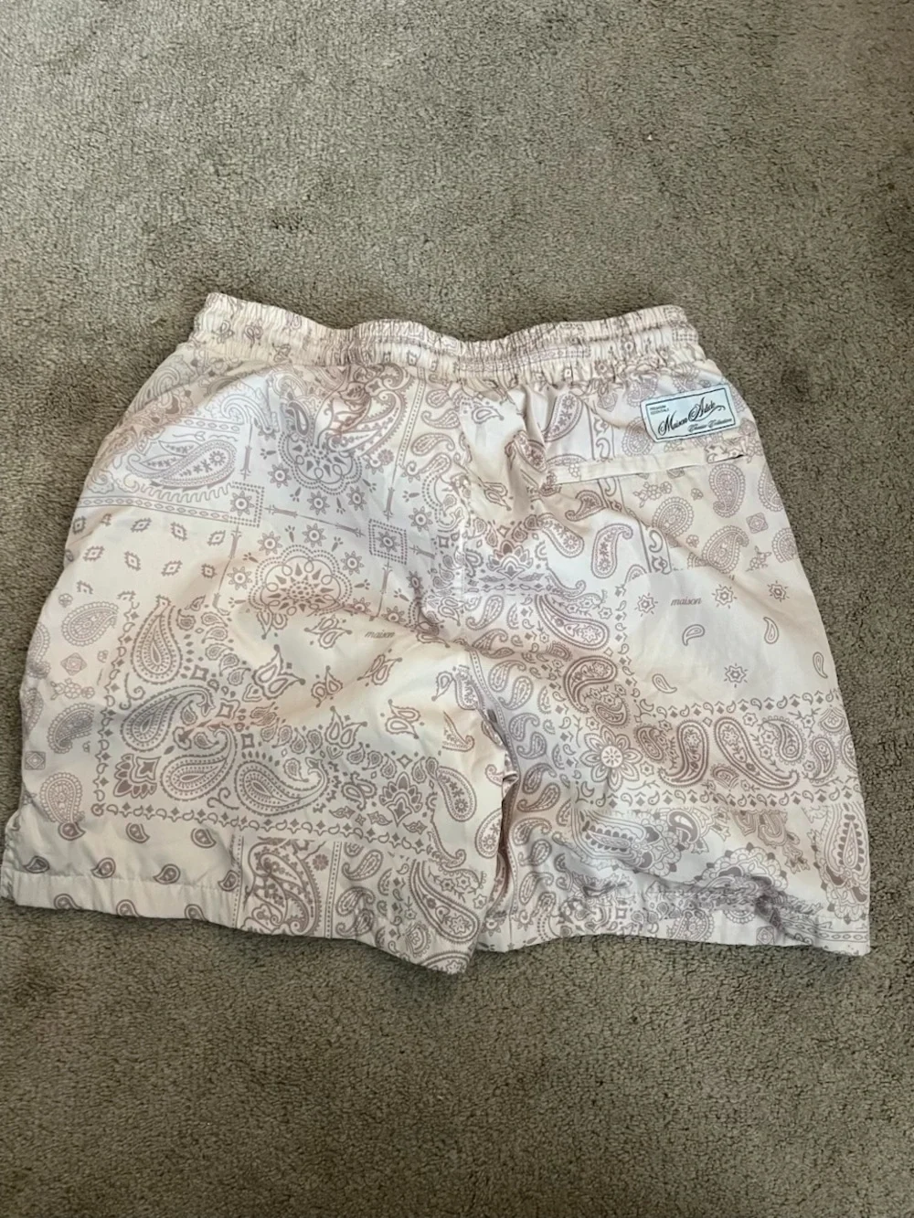 Men's Light brown Paisley Drawstring Shorts